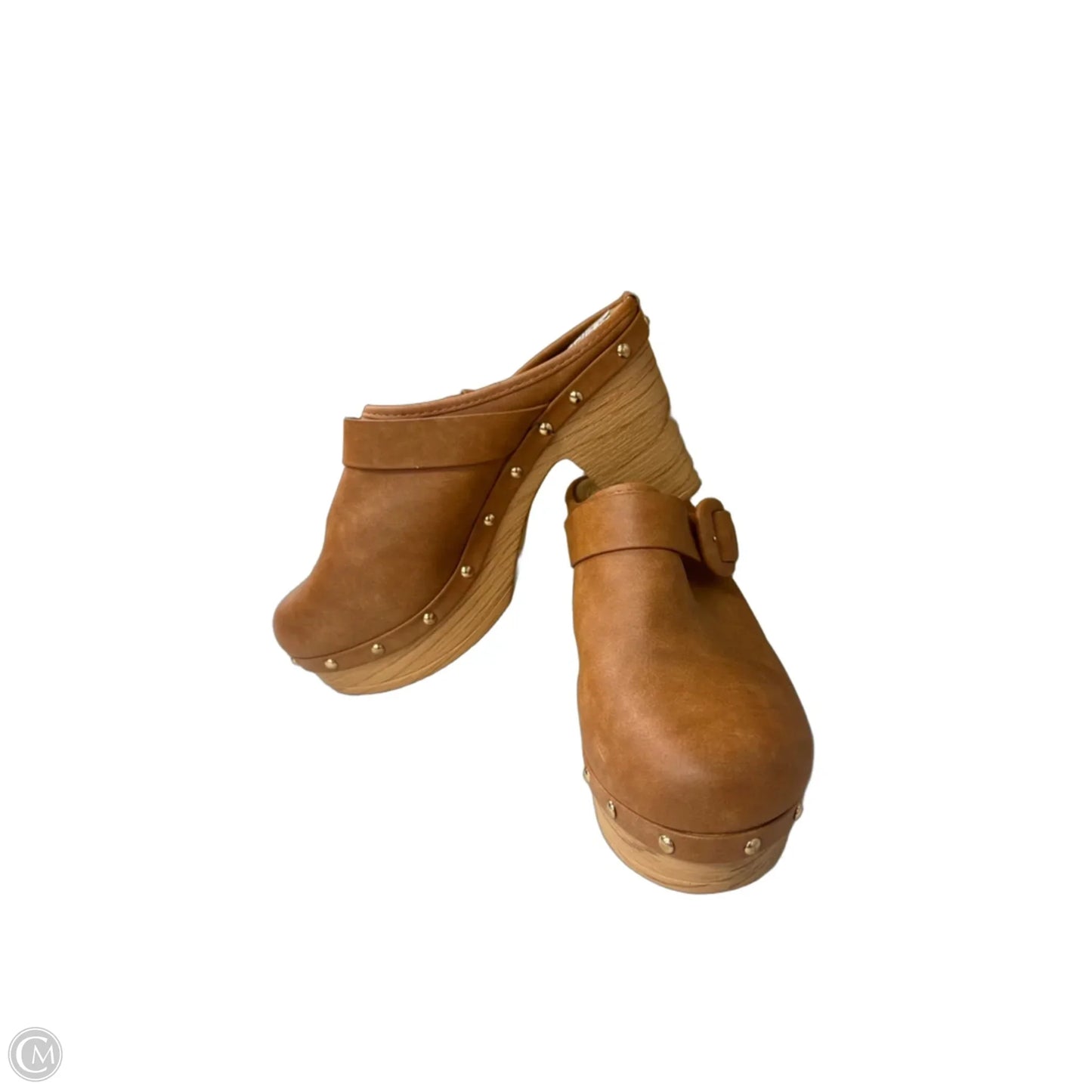 Shoes Heels Block By Clothes Mentor In Tan, Size: 9.5