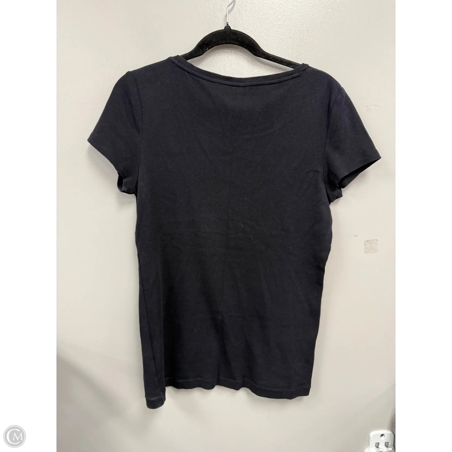 Top Short Sleeve Basic By Talbots In Black, Size: L