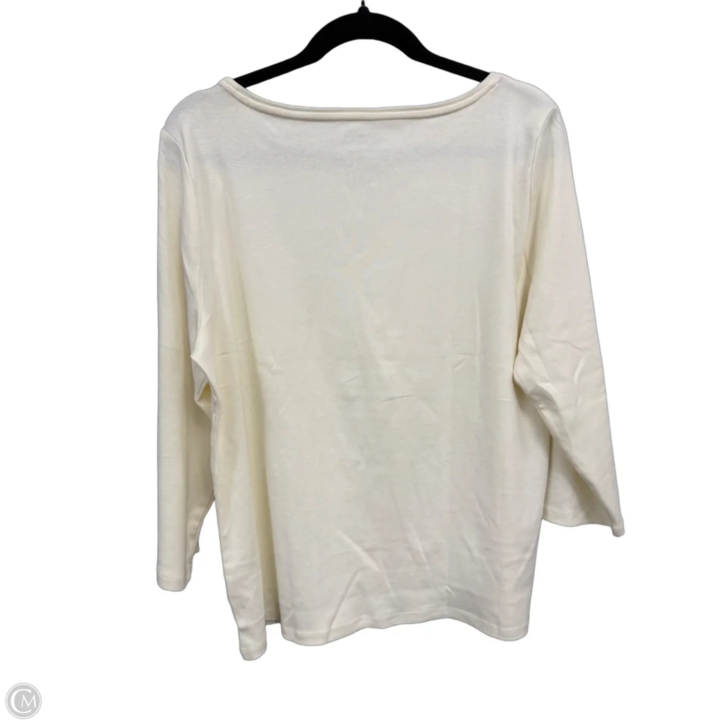 Top 3/4 Sleeve Basic By Talbots In Cream, Size: Xl