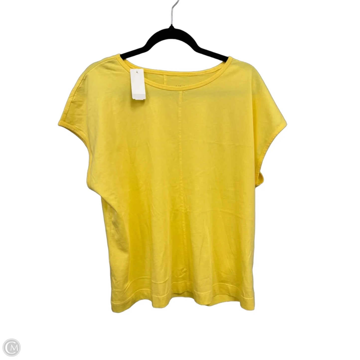 Top Short Sleeve Basic By Coldwater Creek In Yellow, Size: L