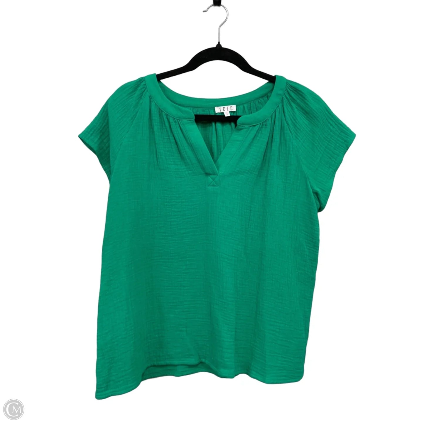 Top Short Sleeve By Tcec In Green, Size: M