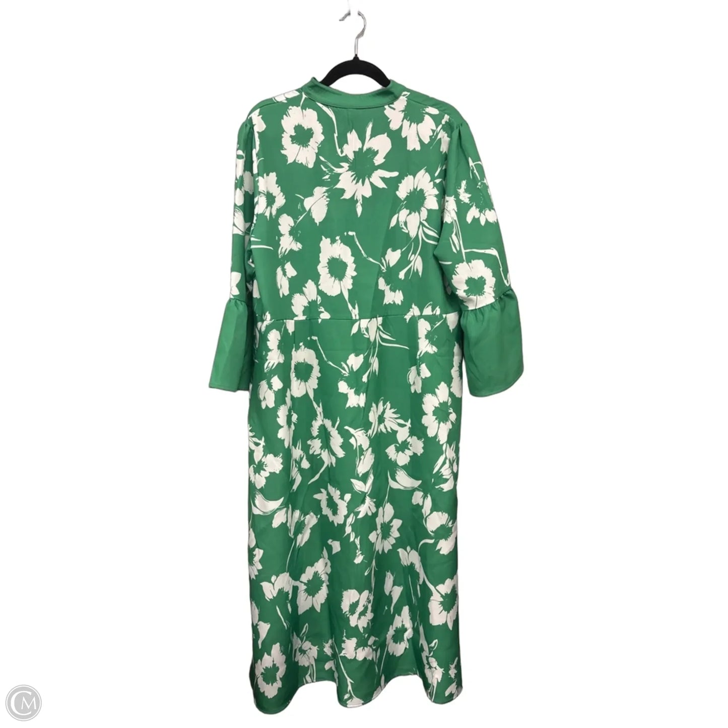 Dress Casual Maxi By Clothes Mentor In Green & White, Size: 2x