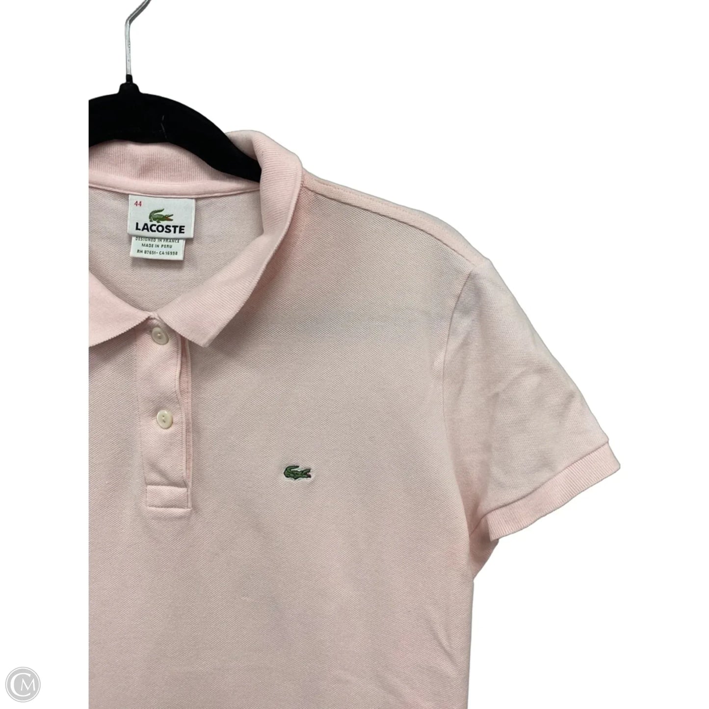 Top Short Sleeve By Lacoste In Pink, Size: M