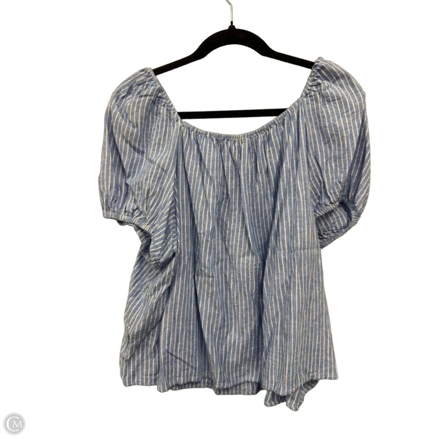 Top Short Sleeve By Clothes Mentor In Blue & White, Size: Xl