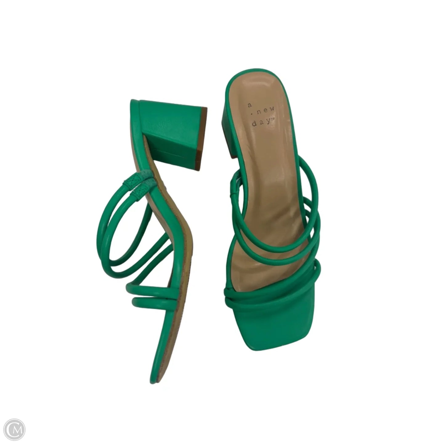 Sandals Heels Block By A New Day In Green, Size: 7.5