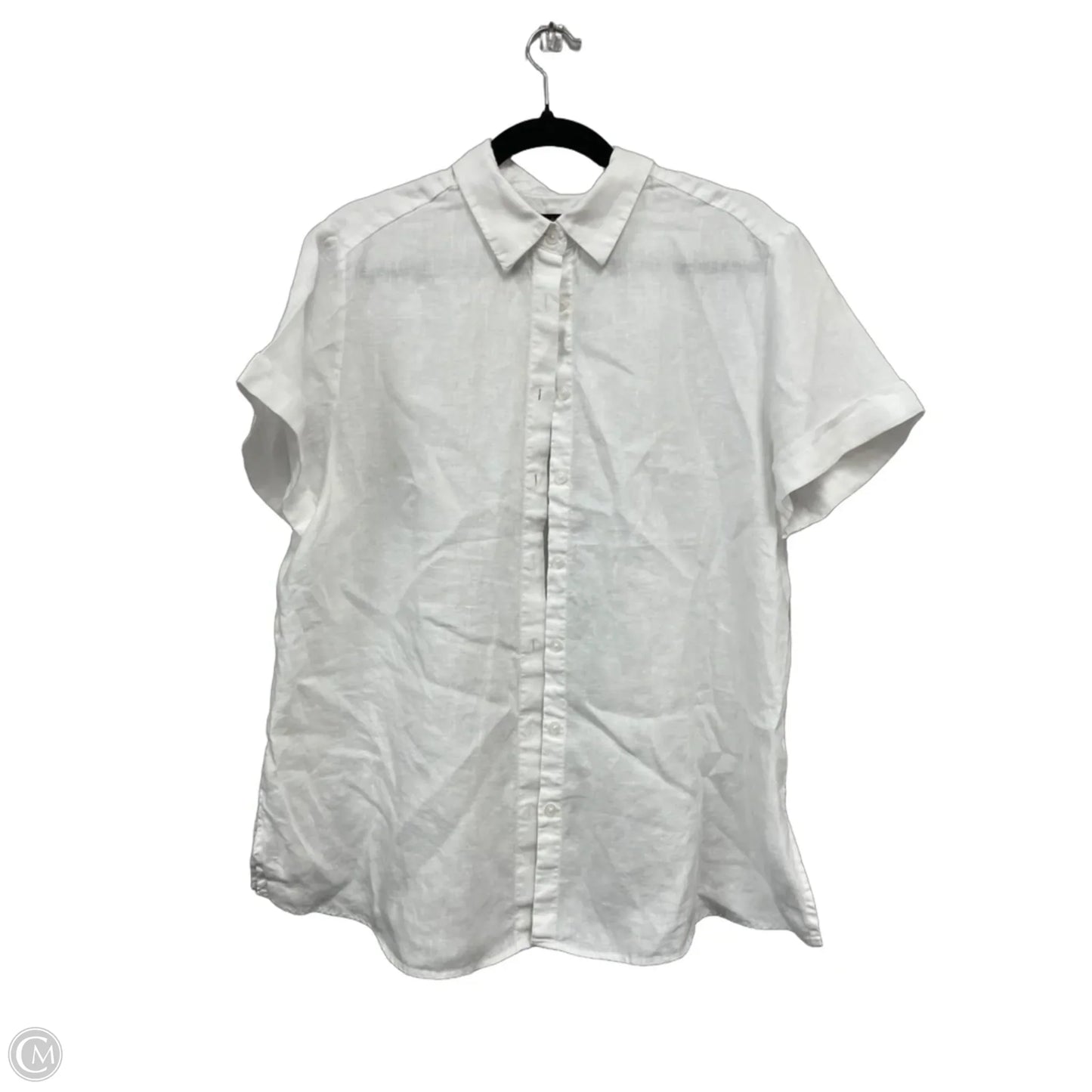 Top Short Sleeve By Quince In White, Size: L