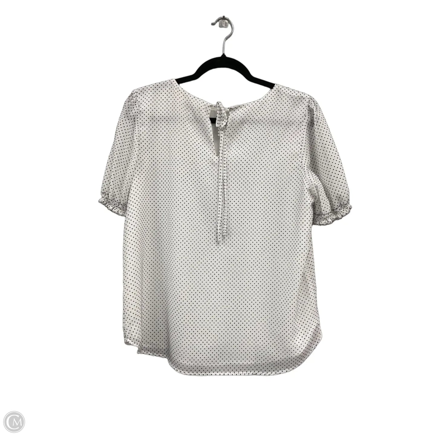 Blouse Short Sleeve By Loft In Black & White, Size: M