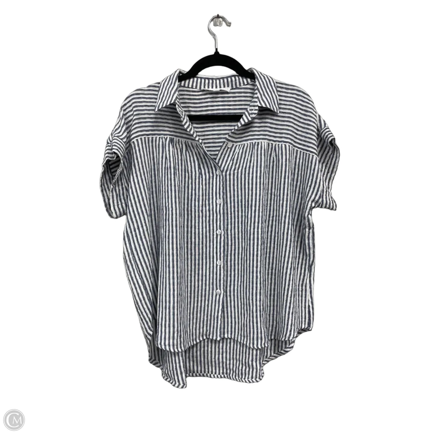 Top Short Sleeve By Jane And Delancey In Blue & White, Size: S