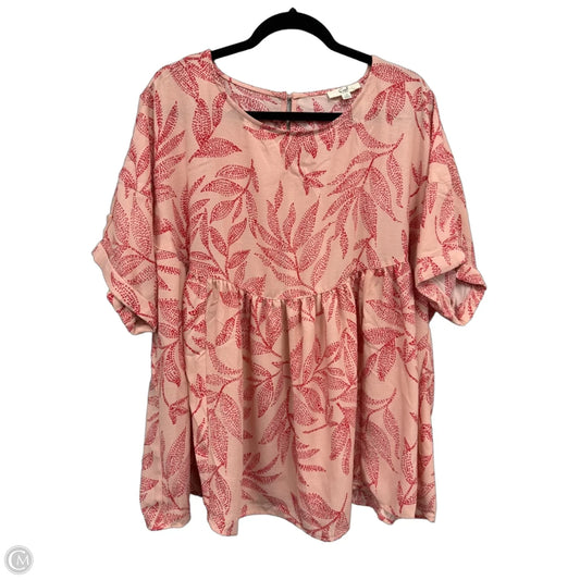 Top Short Sleeve By Easel In Red, Size: 1x
