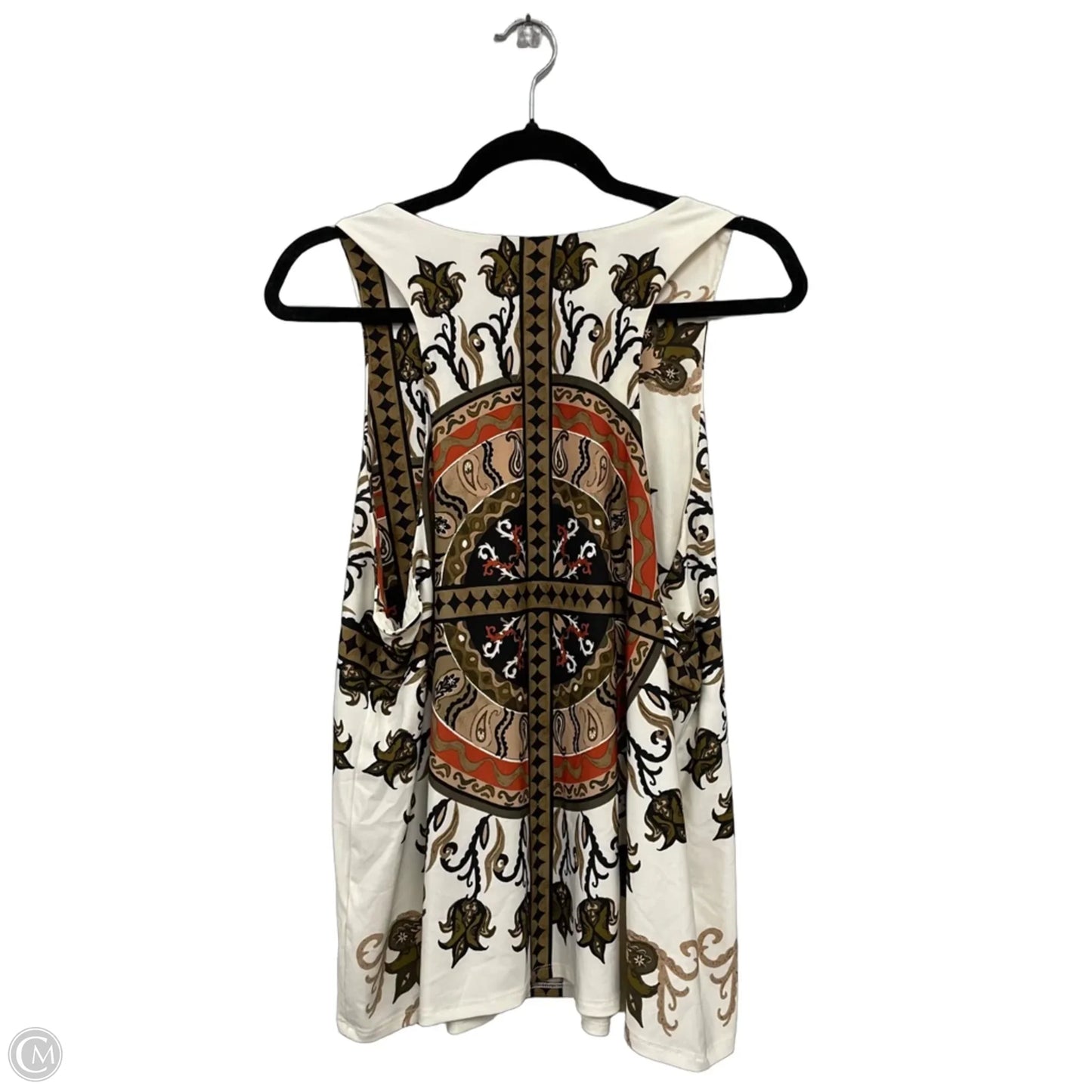 Blouse Sleeveless By Vince Camuto In Cream & Tan, Size: Xl