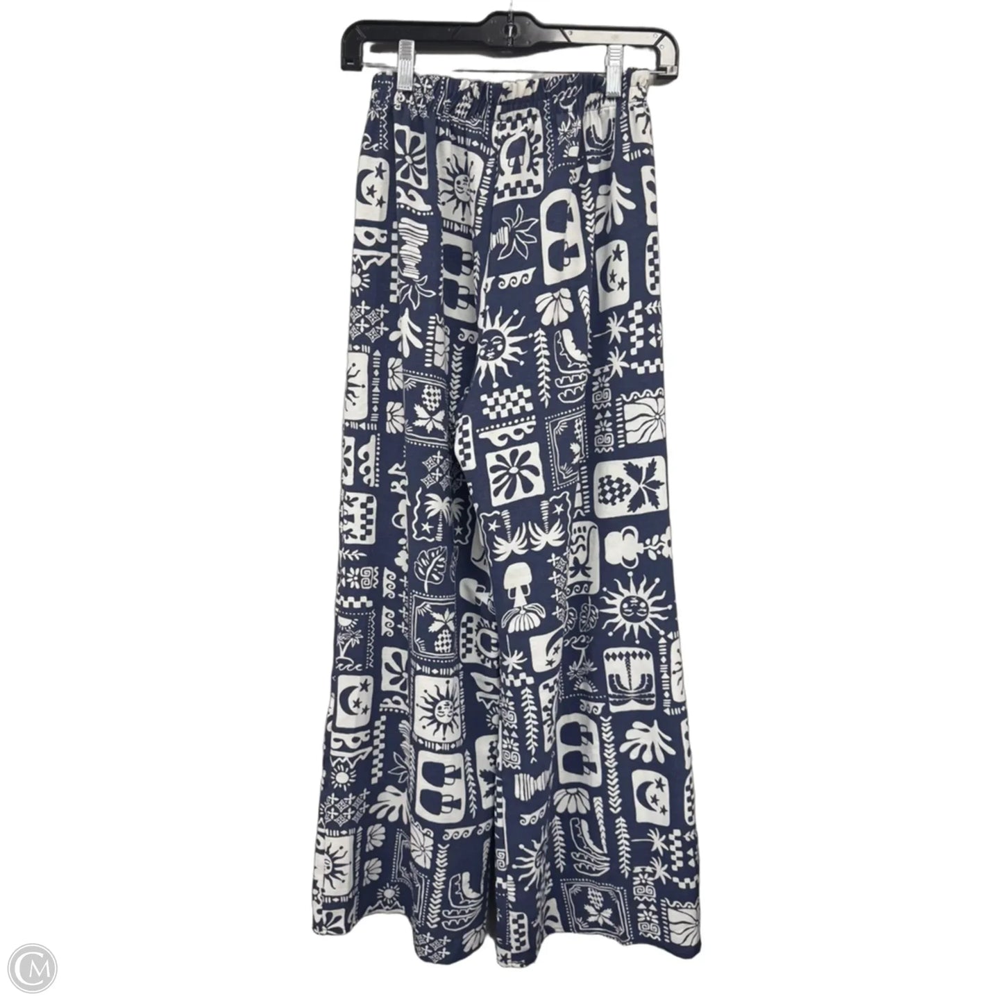 Pants Wide Leg By See You Monday In Blue & White, Size: M