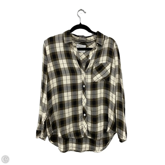 Top Long Sleeve By Rails In Cream & Green, Size: S