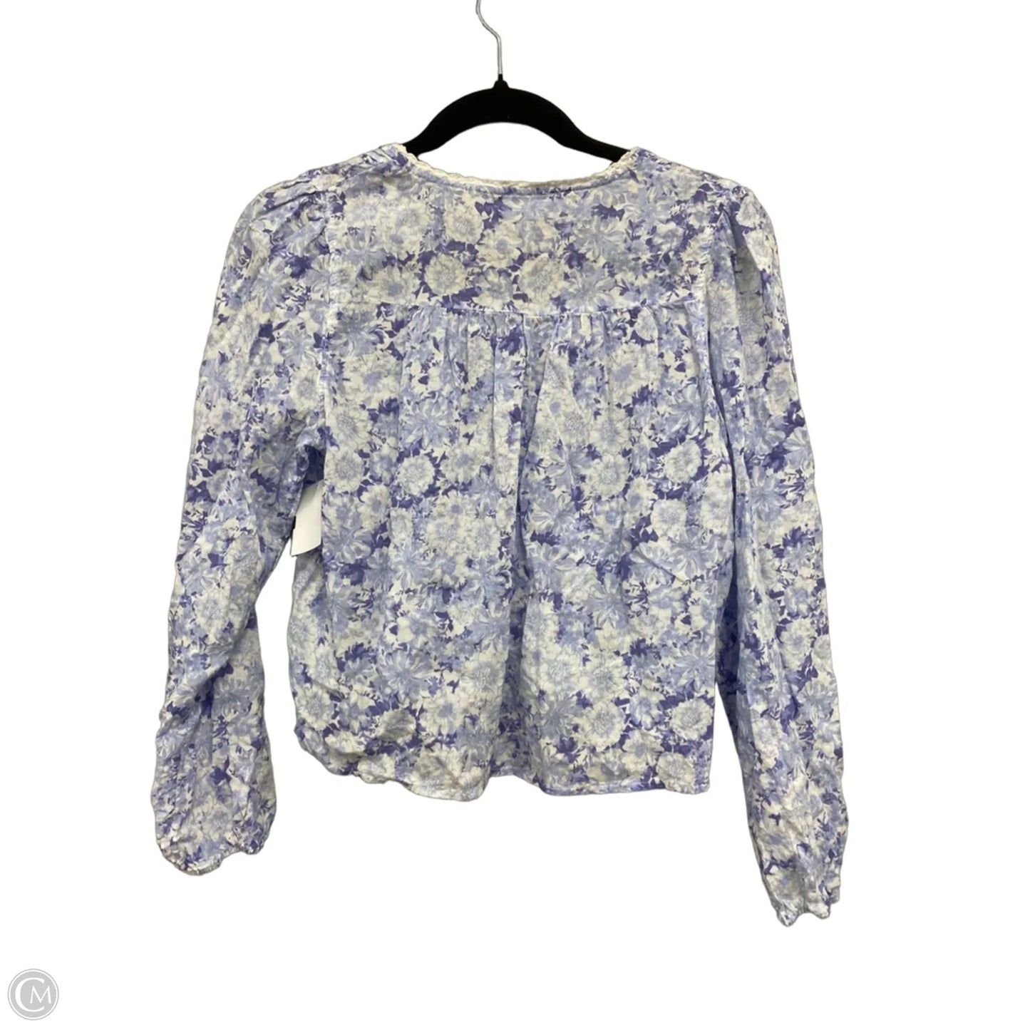 Top Long Sleeve By Hippie Rose In Blue & White, Size: S