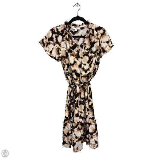 Dress Casual Midi By Morgan Taylor In Brown & Cream, Size: M