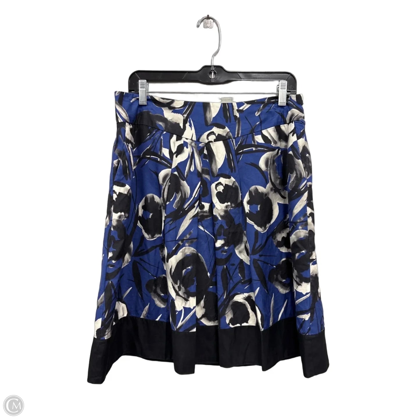 Skirt Midi By Ann Taylor In Black & Blue, Size: 10