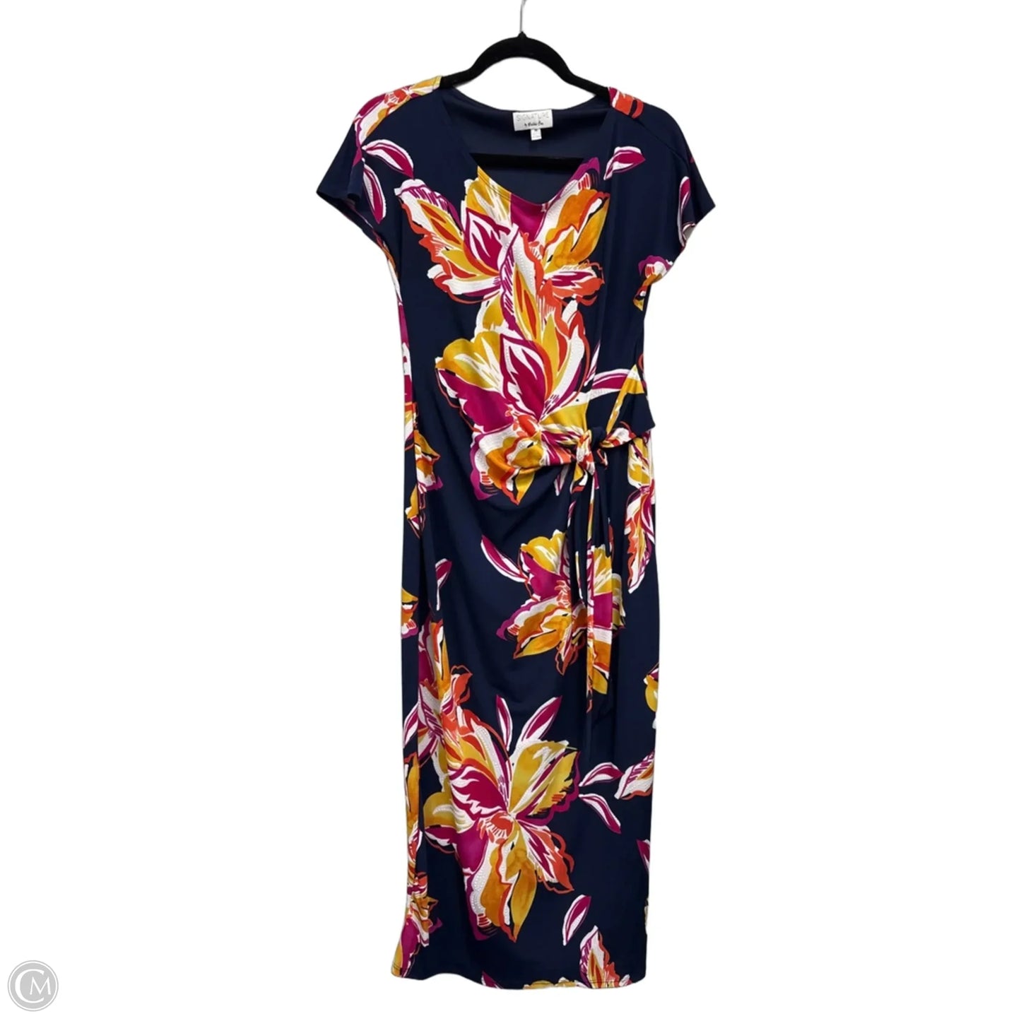 Dress Casual Maxi By Signature By Robbie Bee In Blue & Pink, Size: M