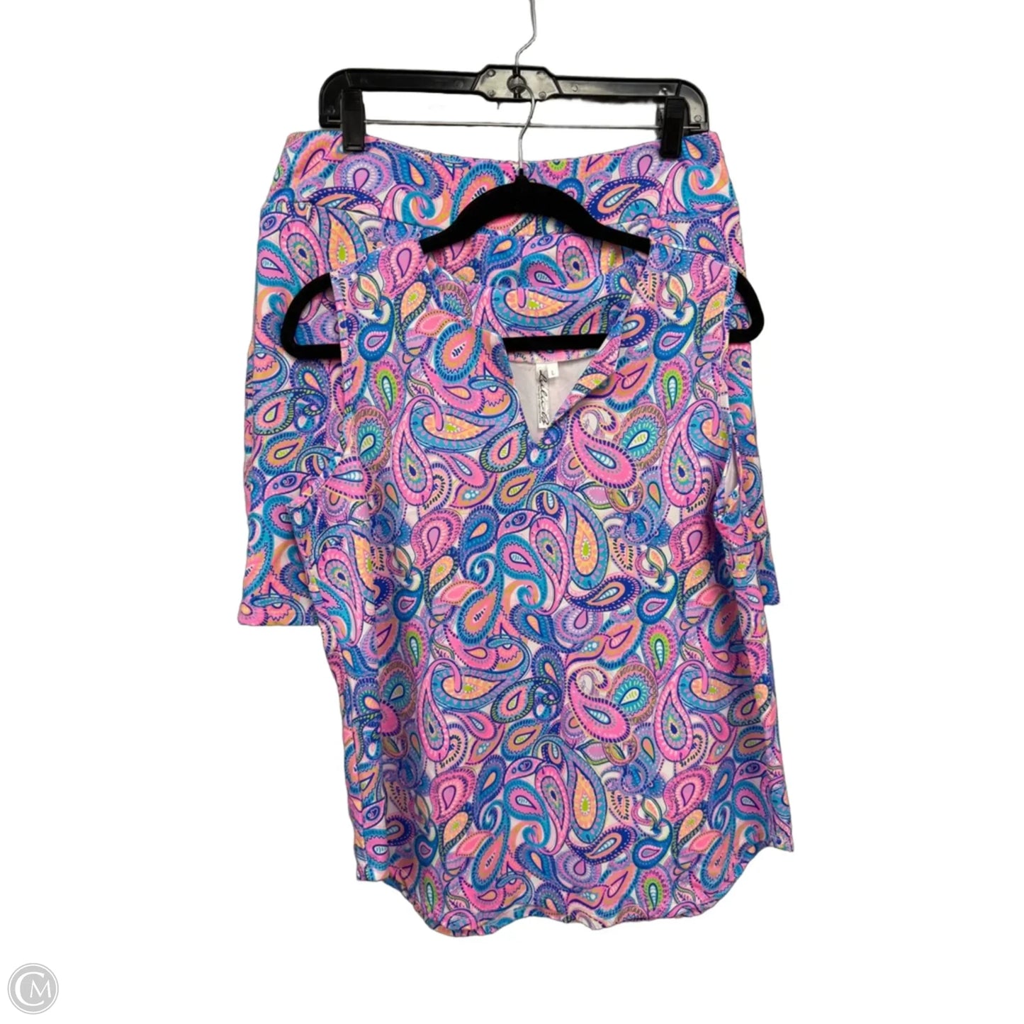Skort 2pc Set By Lulu B In Blue & Pink, Size: L