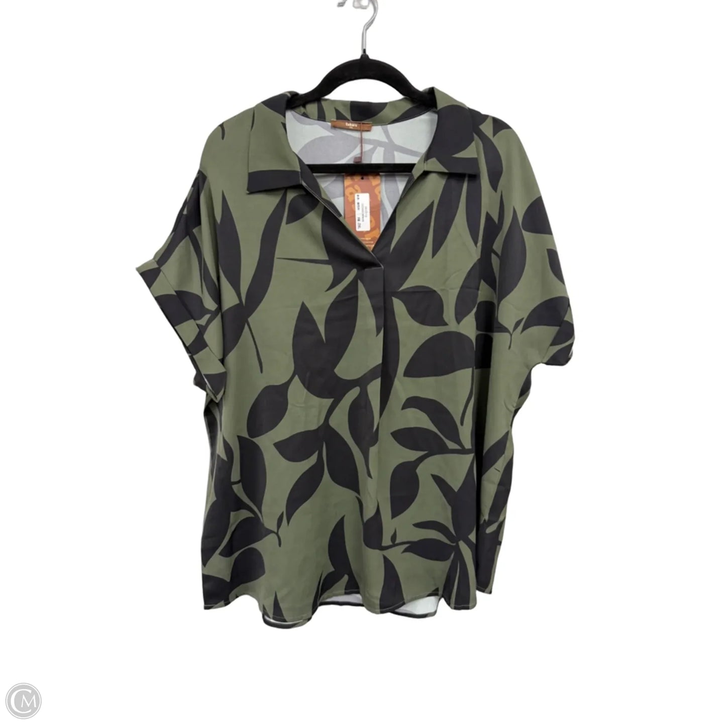 Top Short Sleeve By Clothes Mentor In Black & Green, Size: Xxl