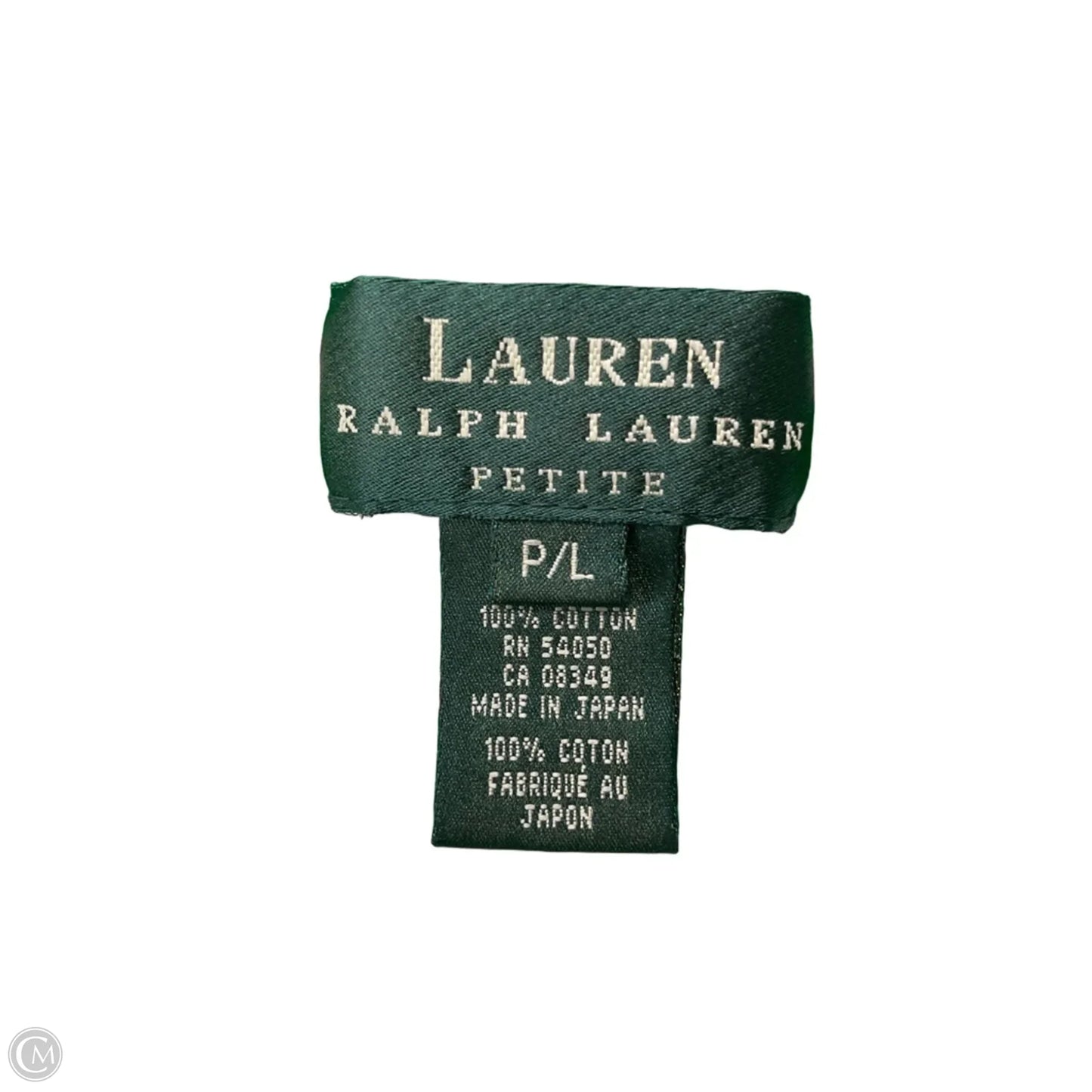 Top Sleeveless By Ralph Lauren In Green & White, Size: Lp