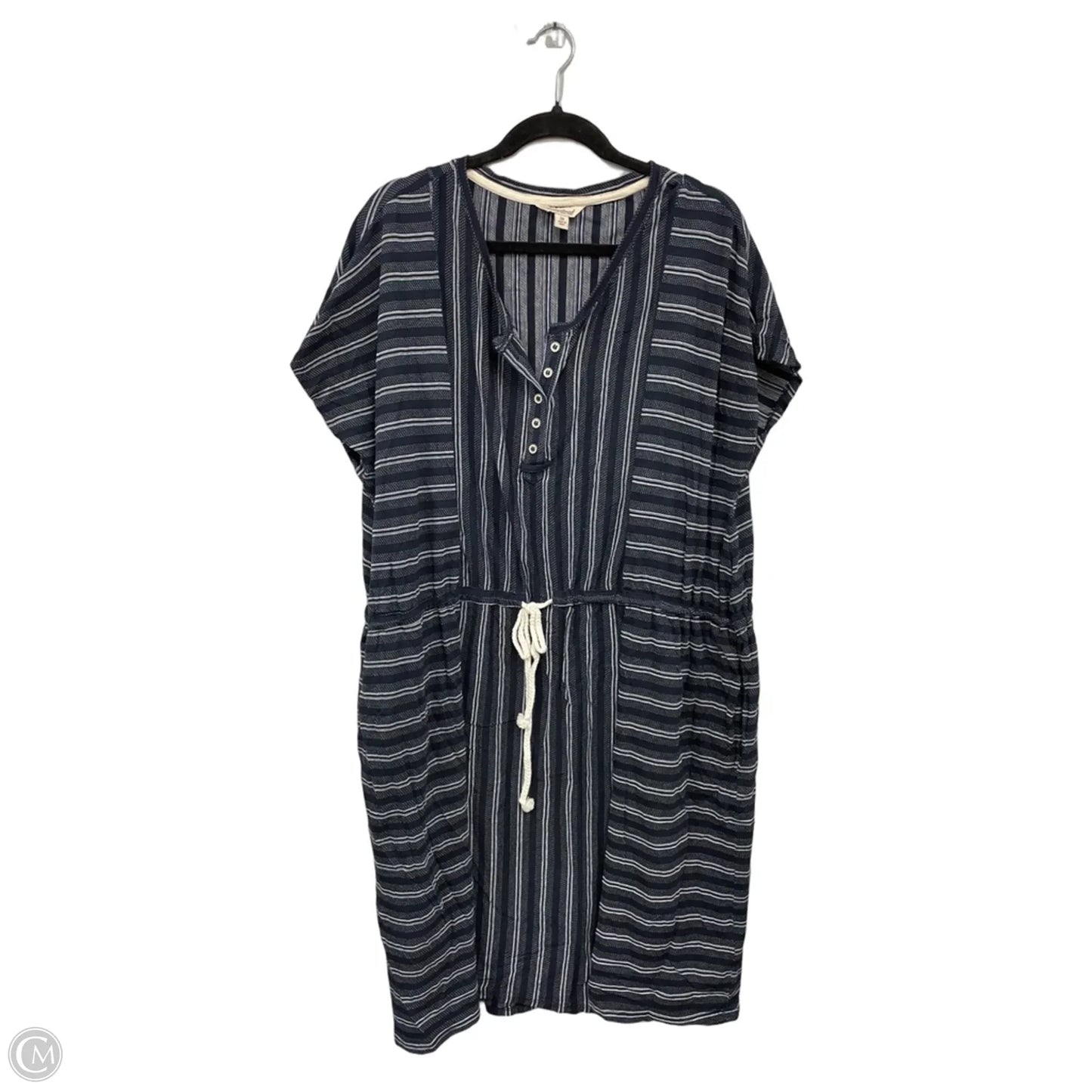Dress Casual Midi By Lucky Brand In Blue & White, Size: 3