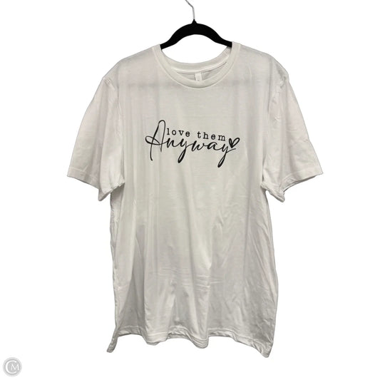 Top Short Sleeve Basic By Clothes Mentor In Black & White, Size: 2x