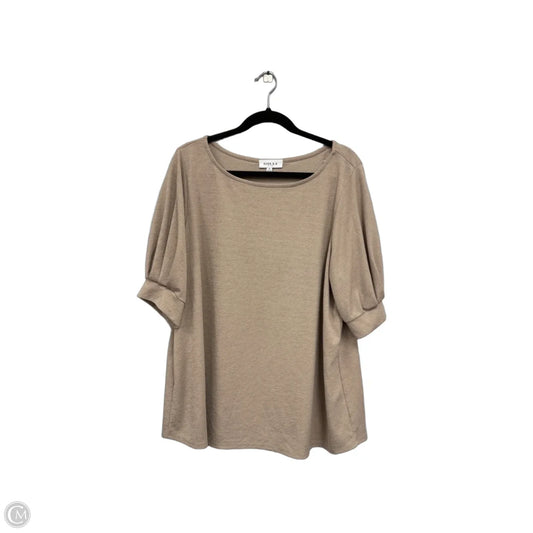 Top Short Sleeve By Gilli In Taupe, Size: 2x