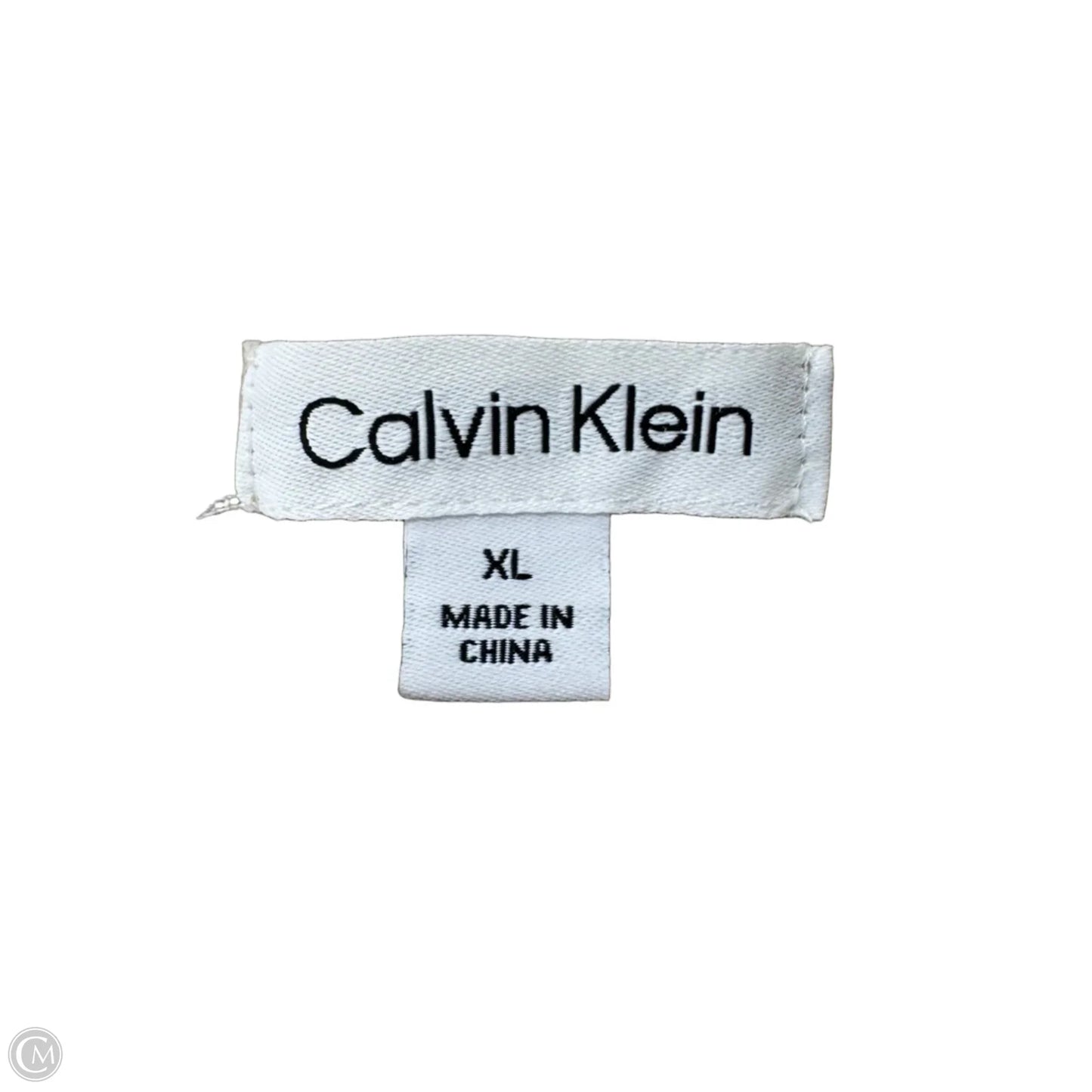 Sweater Short Sleeve By Calvin Klein In Cream, Size: Xl
