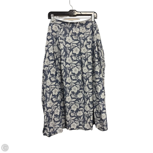 Skirt Midi By Clothes Mentor In Blue & White, Size: 16