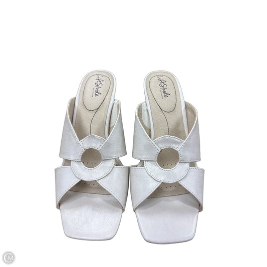 Sandals Heels Block By Life Stride In Cream, Size: 10