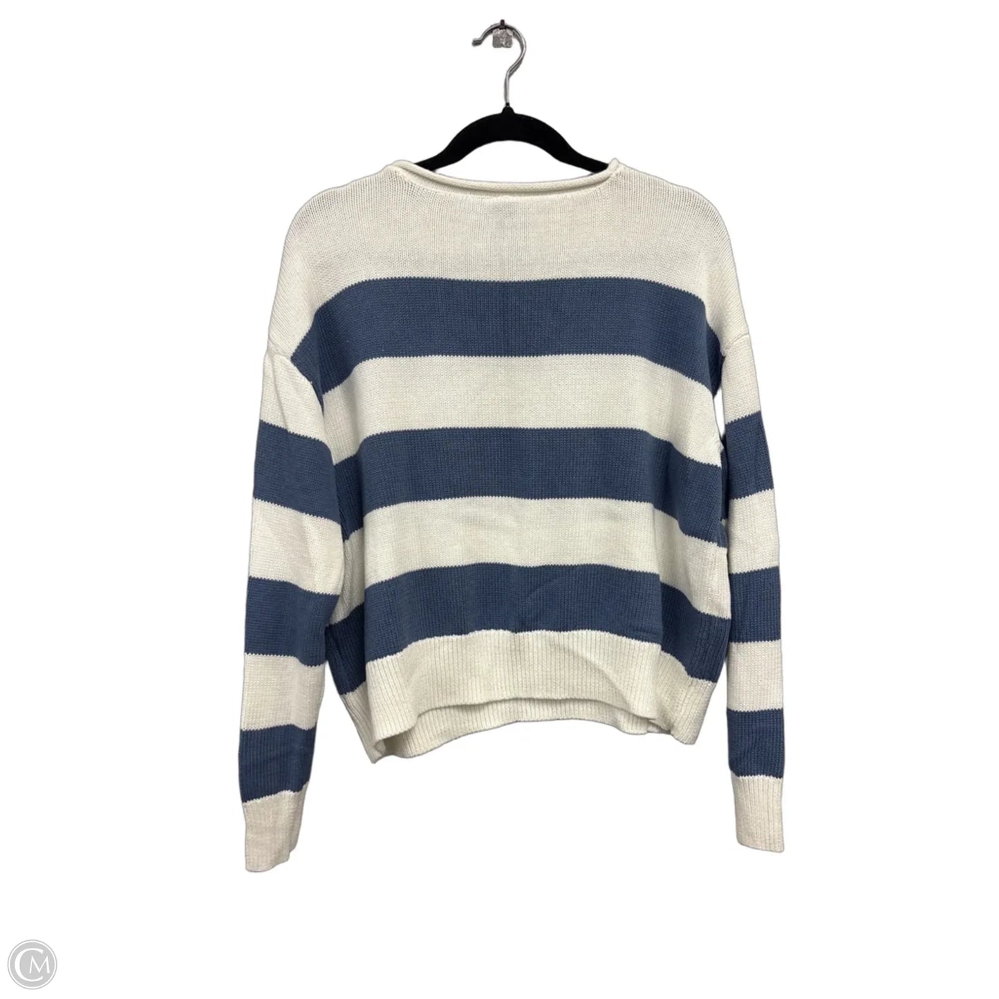 Sweater By Cece In Blue & White, Size: M