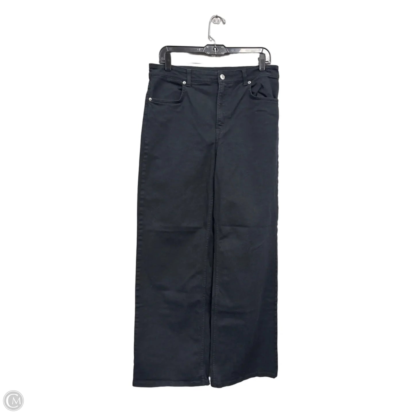 Jeans Wide Leg By Divided In Black Denim, Size: 12