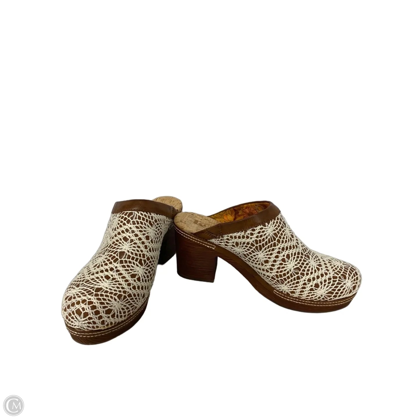 Shoes Heels Block By Korks In Brown & Cream, Size: 9