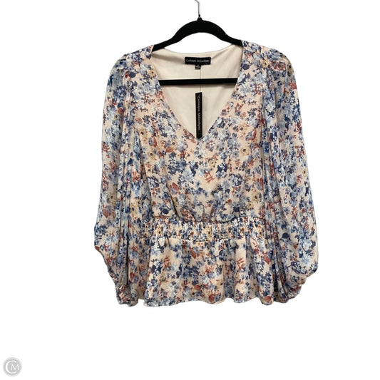 Blouse Long Sleeve By Catherine Malandrino In Blue & Pink, Size: Xl