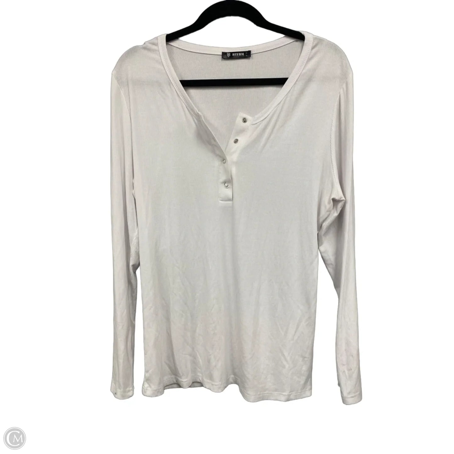 Top Long Sleeve Basic By Btfbm In White, Size: Xl