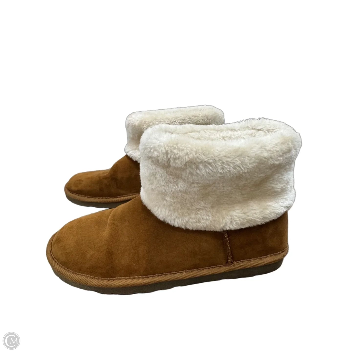 Boots Ankle Flats By Arizona In Brown & Cream, Size: 9