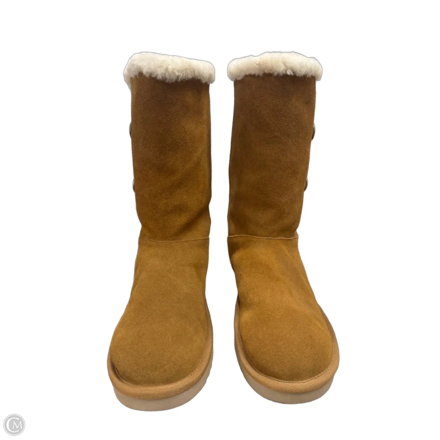 Boots Mid-calf Flats By Koolaburra By Ugg In Brown & Cream, Size: 9