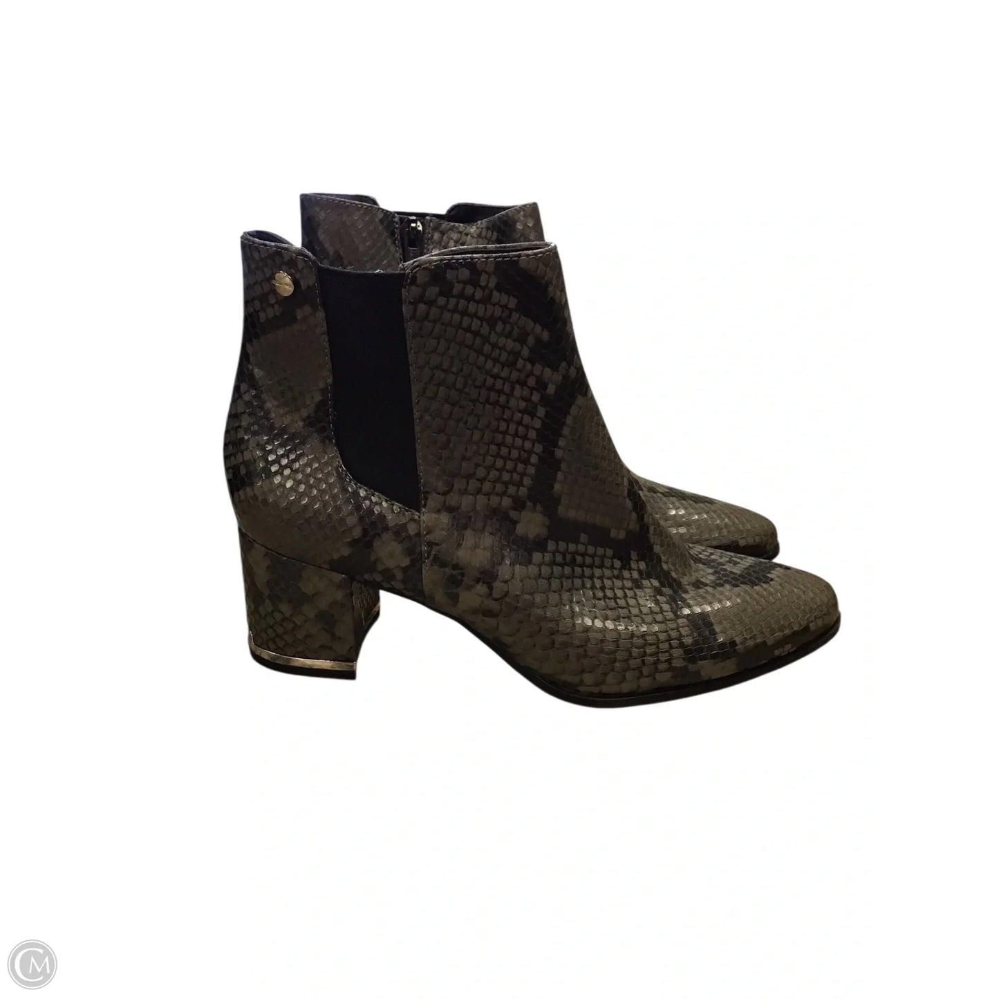 Boots Ankle Flats By Calvin Klein In Snakeskin Print, Size: 7.5