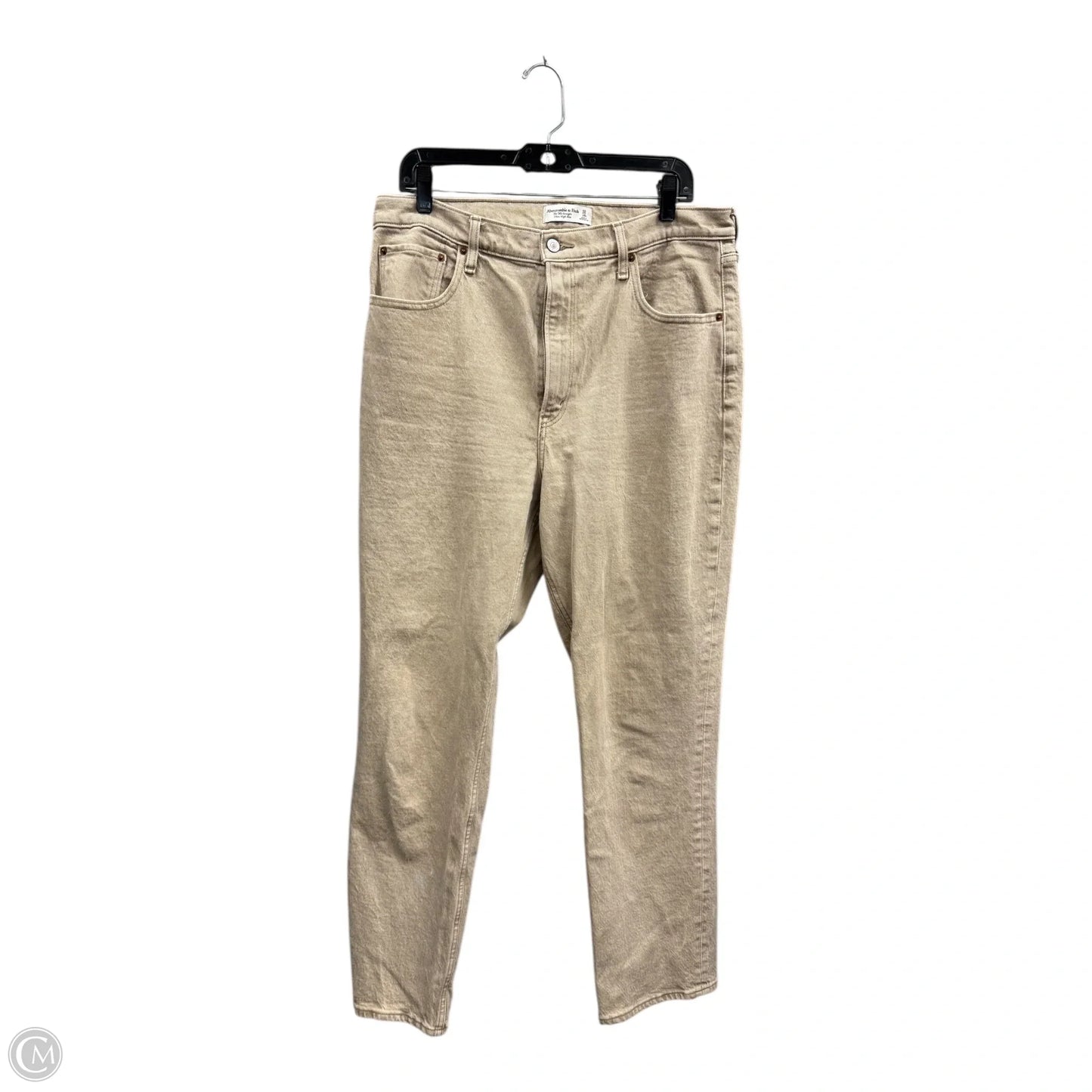 Jeans Straight By Abercrombie And Fitch In Cream, Size: 14