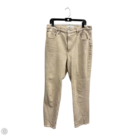 Jeans Straight By Abercrombie And Fitch In Cream, Size: 14