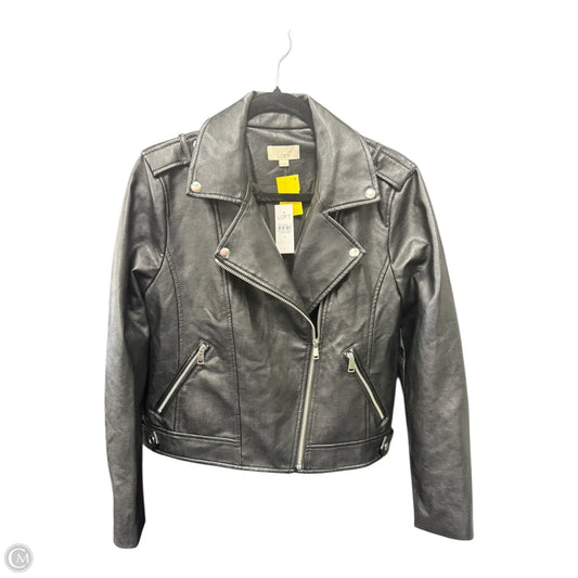 Jacket Moto By Loft In Black, Size: M