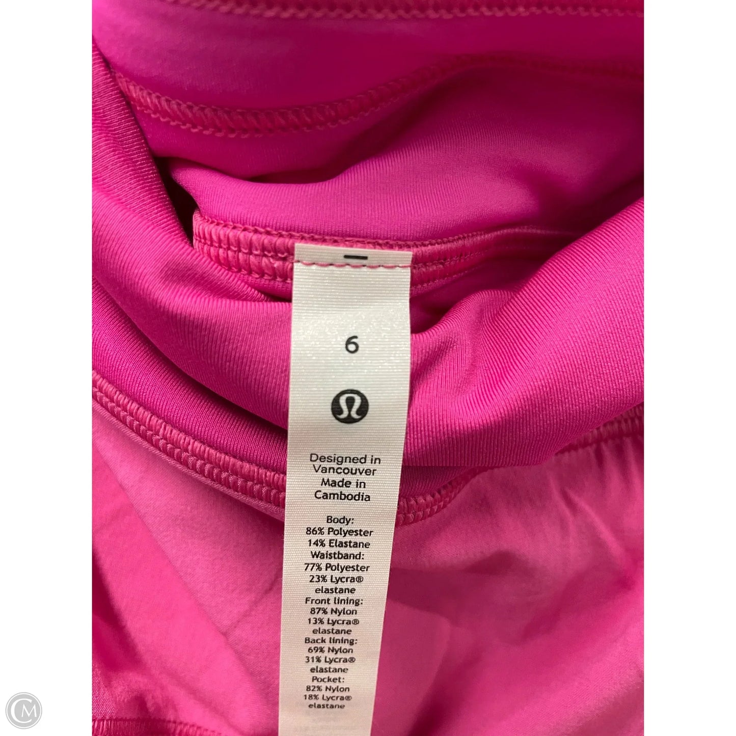 Athletic Skort By Lululemon In Pink, Size: 6