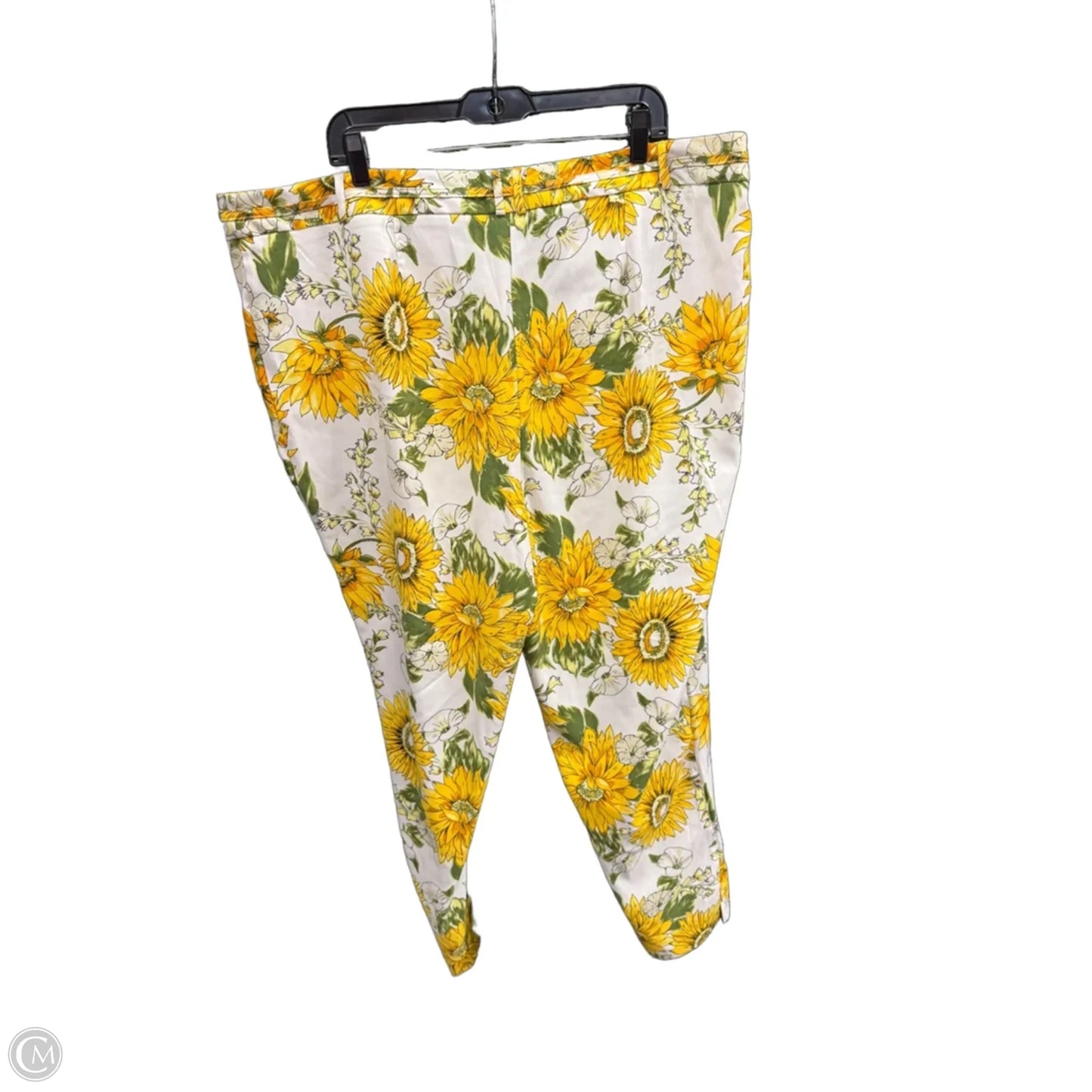 Pants Dress By Ashley Stewart In White & Yellow, Size: 3x