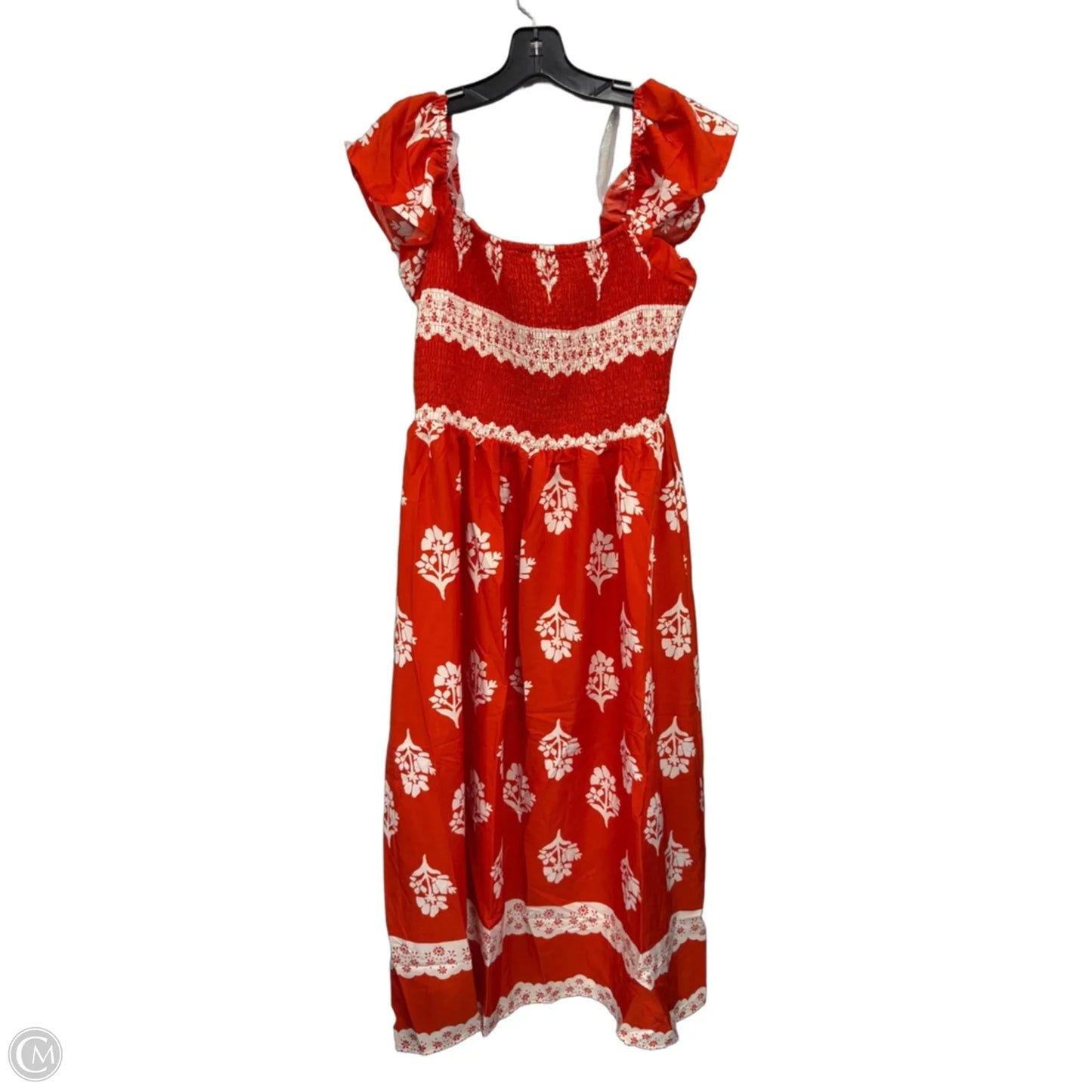Dress Casual Maxi By Umgee In Cream & Orange, Size: L