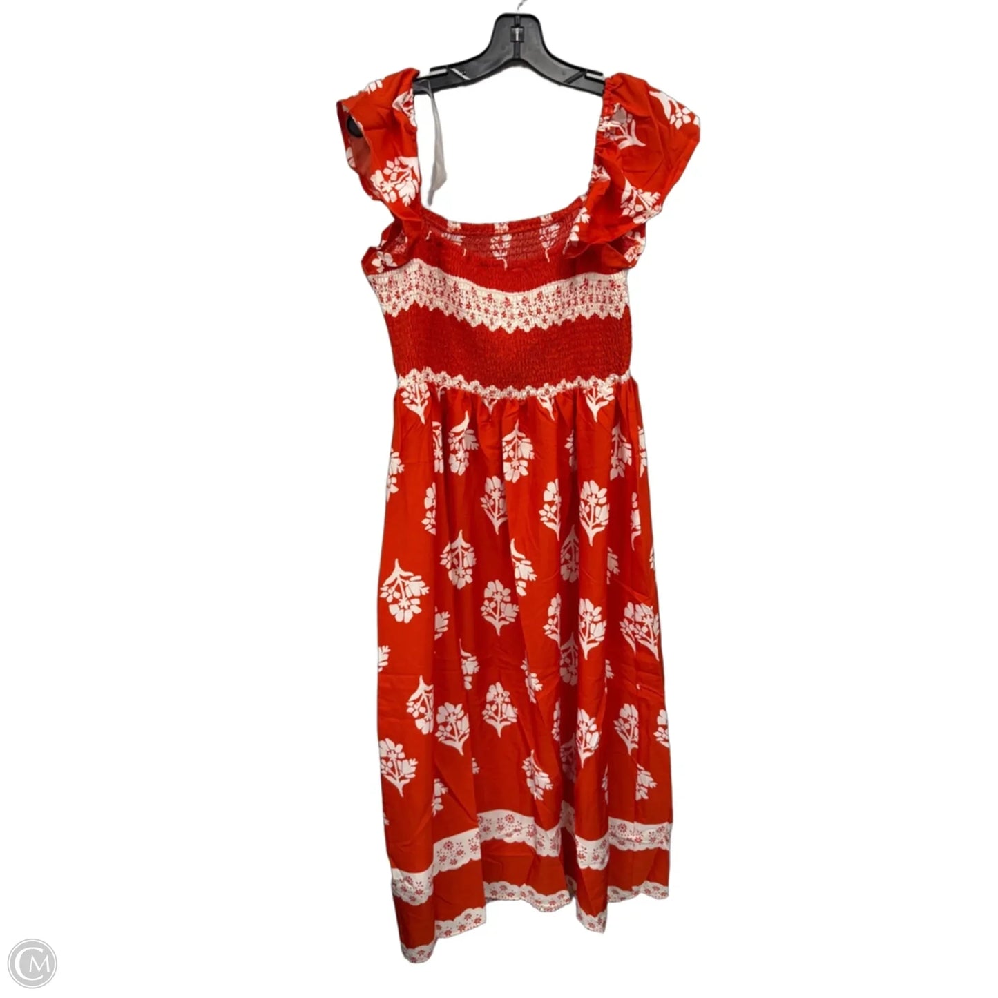 Dress Casual Maxi By Umgee In Cream & Orange, Size: L