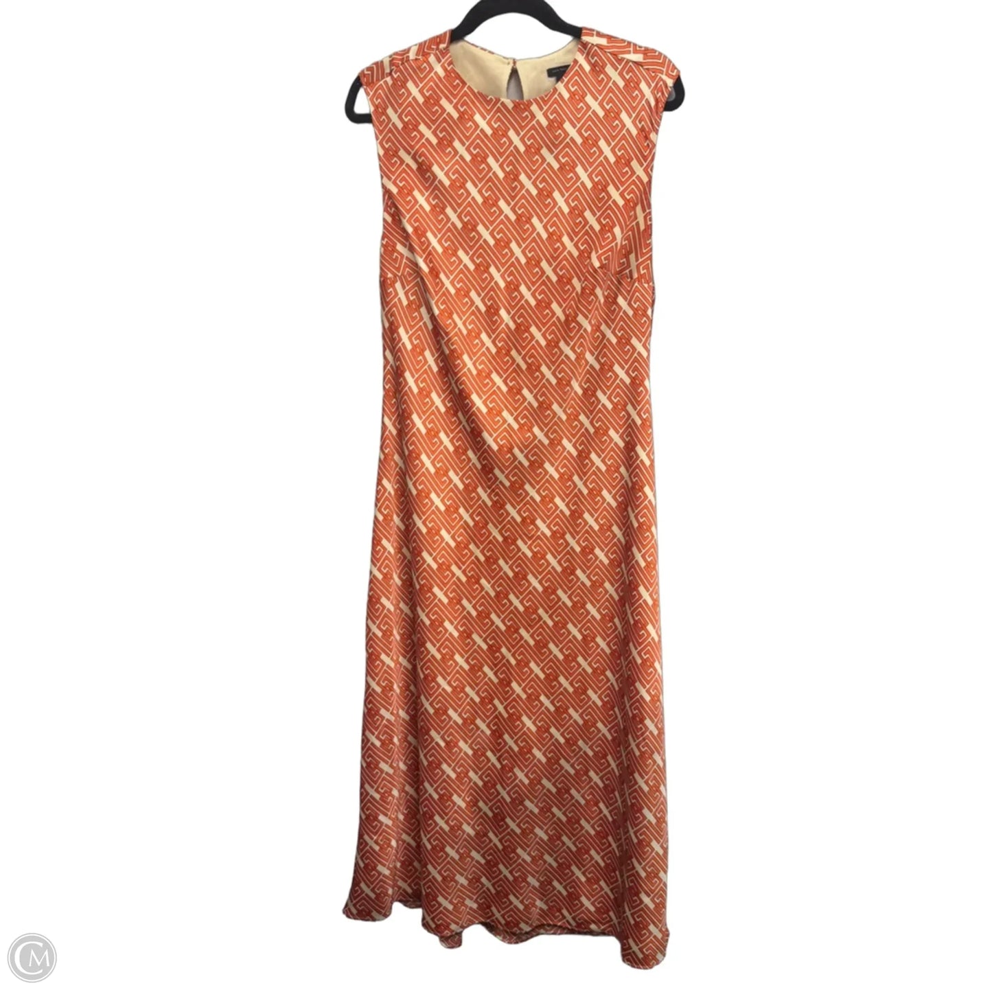 Dress Casual Maxi By Ann Taylor In Cream & Orange, Size: 8