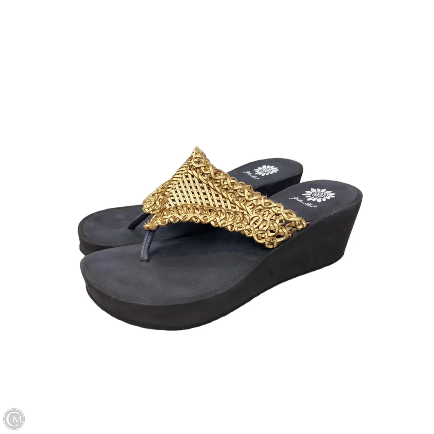 Sandals Heels Platform By Yellow Box In Brown & Yellow, Size: 10