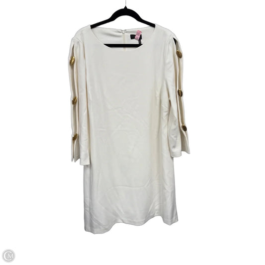 Dress Casual Midi By Donna Karan In Cream, Size: 16