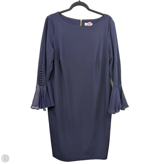 Dress Casual Midi By Calvin Klein In Navy, Size: 16
