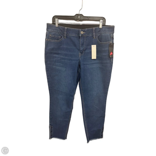 Jeans Cropped By Croft And Barrow In Blue Denim, Size: 14