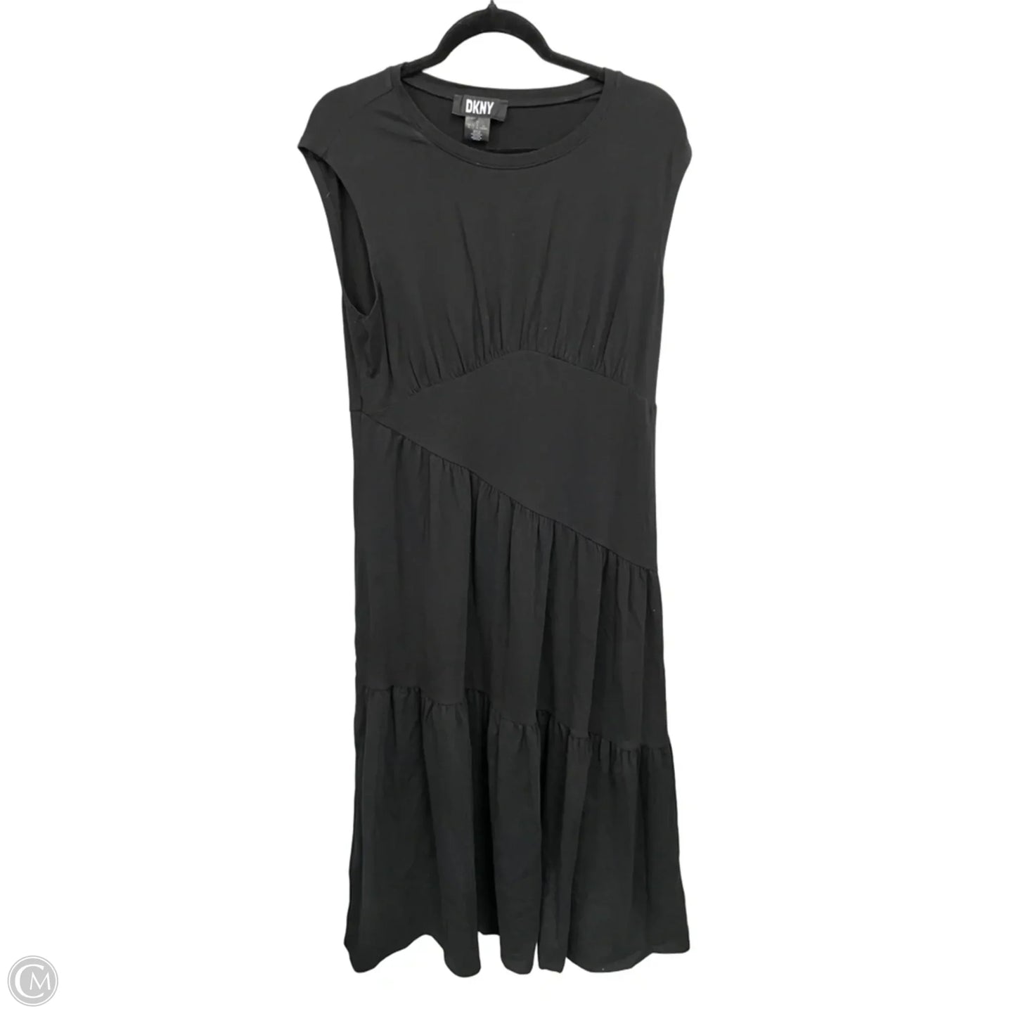 Dress Casual Maxi By Dkny In Black, Size: L